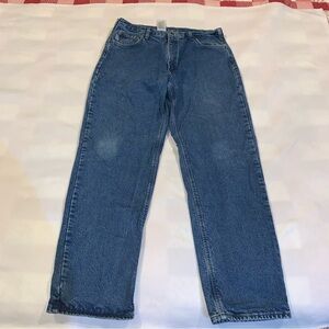 Carhartt Flannel Lined Relaxed Fit Jeans Mens 38x34 Cotton Medium Wash